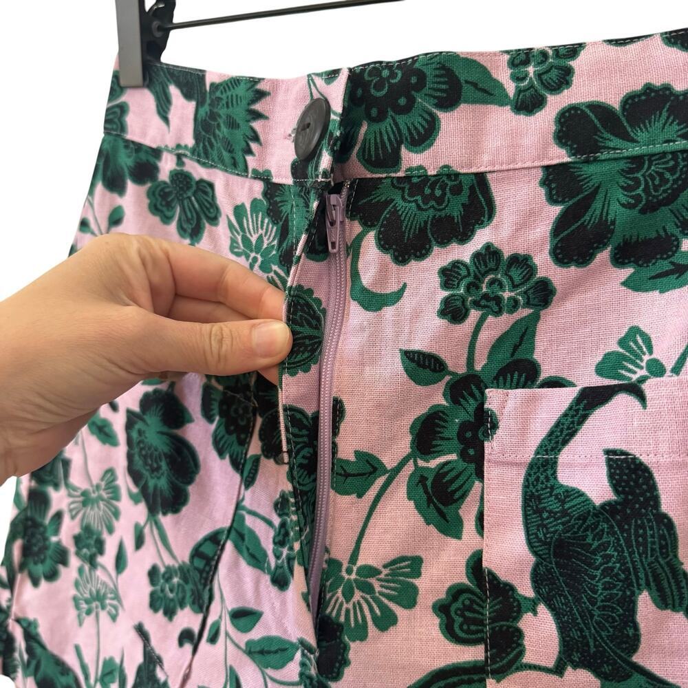 Corey Lynn Calter Anthropologie Gardenia Floral Shorts Pink Green Size Small - Picture 7 of 11